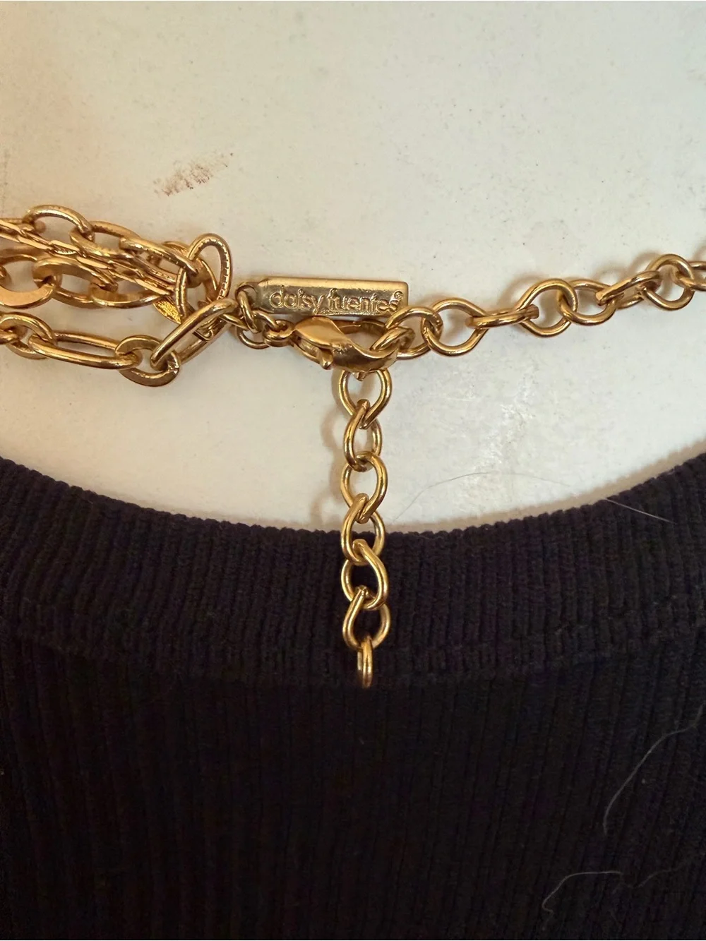 Daisy Fuentes gold tone multi strand, layered statement necklace